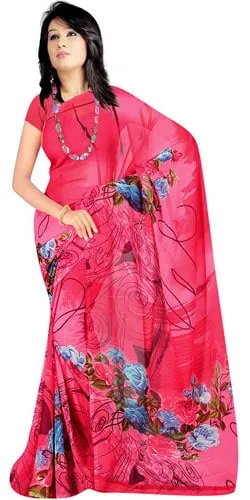 Trendsetting Georgette Fabric Printed Saree from Suredeal