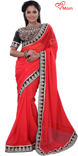 Fabulous Orange Crepe Printed Saree Collection Fabulous Orange Crepe Printed Saree Collection