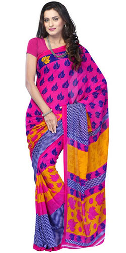 Chromatic Comeliness Chiffon Saree Chromatic Comeliness Chiffon Saree