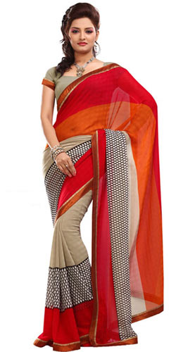 Stunning Faux Georgette Saree Stunning Faux Georgette Saree