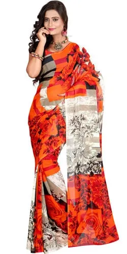 Peachy Fairness Faux Georgette Saree