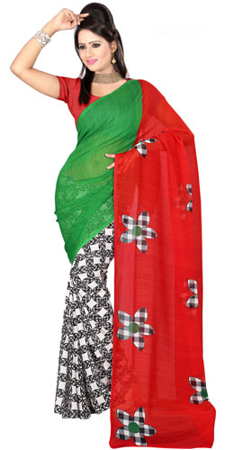 Splendid Faux Gorgette Printed Saree Splendid Faux Gorgette Printed Saree