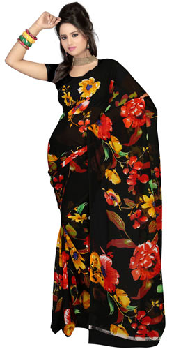 Beautiful Faux Gorgette Printed Saree Beautiful Faux Gorgette Printed Saree