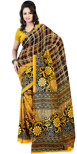 Comfy Faux Georgette Printed Saree Comfy Faux Georgette Printed Saree