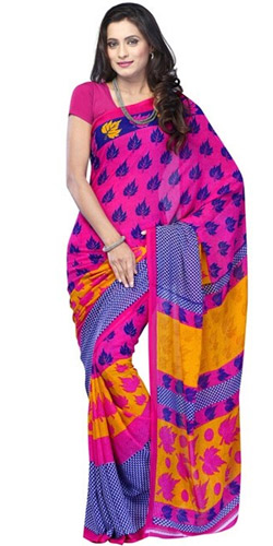 Colorful Mellowness Mix Material Saree Colorful Mellowness Mix Material Saree