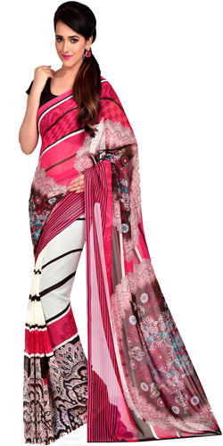 Appealing Refinement Dani Georgette Saree Appealing Refinement Dani Georgette Saree