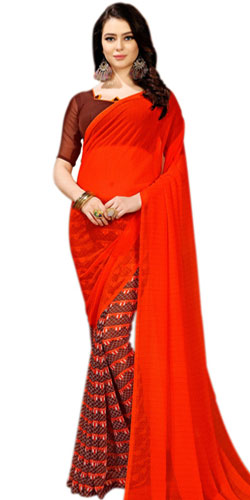 Classic Marble Chiffon Saree Designed in Multi-color Classic Marble Chiffon Saree Designed in Multi-color