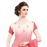 Exquisite Red and Cream Coloured Chiffon Embroidered Salwar Kameez Exquisite Red and Cream Coloured Chiffon Embroidered Salwar Kameez