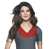 Outstanding Cotton Printed Patiala Suit Coloured in Grey and Red Outstanding Cotton Printed Patiala Suit Coloured in Grey and Red