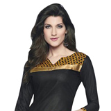 Fabulous Cotton Printed Patiala Suit Shaded in Black and Yellow Fabulous Cotton Printed Patiala Suit Shaded in Black and Yellow