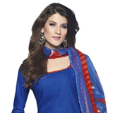 Ravishing Cotton Printed Patiala Suit Blue and Red in Shade Ravishing Cotton Printed Patiala Suit Blue and Red in Shade