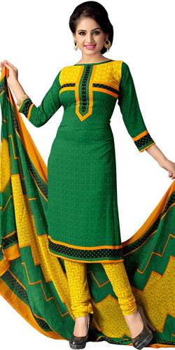 Classy Colour Co-Ordinated Printed Art Silk Suit Classy Colour Co-Ordinated Printed Art Silk Suit