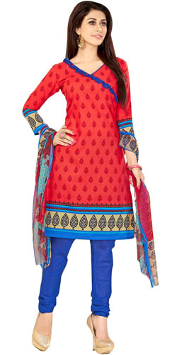 Dazzling Welcome Branded Cotton N Chiffon Printed Salwar Suit Dazzling Welcome Branded Cotton N Chiffon Printed Salwar Suit
