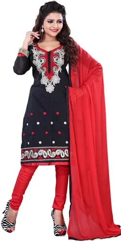 Outstanding Printed Black Cotton Women Salwar