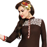Exotic Brown Printed Suit in Cotton Fabric Exotic Brown Printed Suit in Cotton Fabric