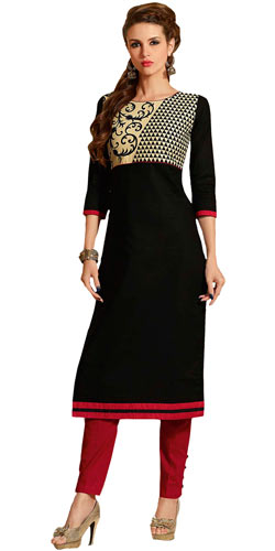 Magnificent Women’s Black Cotton Printed Suit Magnificent Women’s Black Cotton Printed Suit