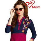 Superb Collection of Maroon N Blue Cotton Printed Suit Superb Collection of Maroon N Blue Cotton Printed Suit