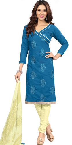 Peachy Effulgence Santoon Silk Salwar Suit Peachy Effulgence Santoon Silk Salwar Suit