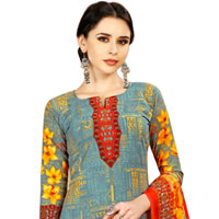 Remarkable Floral Design Spun Cotton Salwar Suit for Fashionable Ladies Remarkable Floral Design Spun Cotton Salwar Suit for Fashionable Ladies