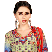 Pretty Ladies Fancy Spun Cotton Floral Salwar Suit Set Pretty Ladies Fancy Spun Cotton Floral Salwar Suit Set