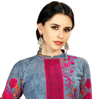 Fabulous Floral Print Spun Cotton Designer Salwar Suit Fabulous Floral Print Spun Cotton Designer Salwar Suit
