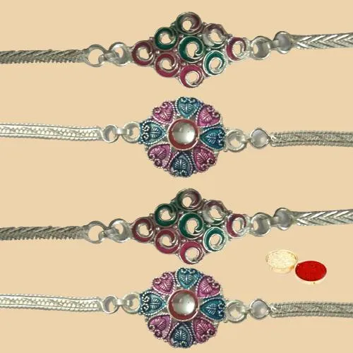 Exclusive 4 Silver Plated Rakhi