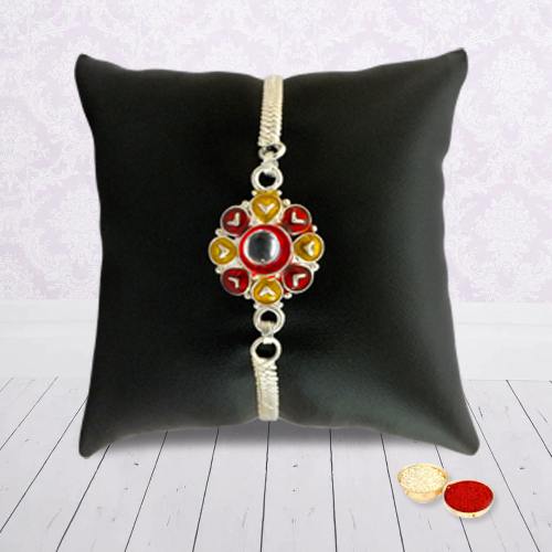 An Elegant Silver Rakhi An Elegant Silver Rakhi