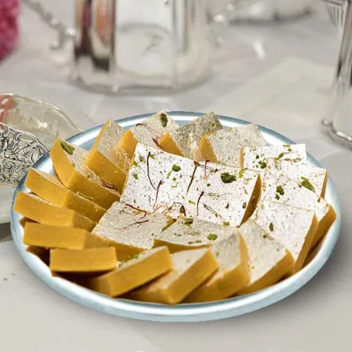 Luscious Kaju Kesar Katli pack from Haldiram Luscious Kaju Kesar Katli pack from Haldiram