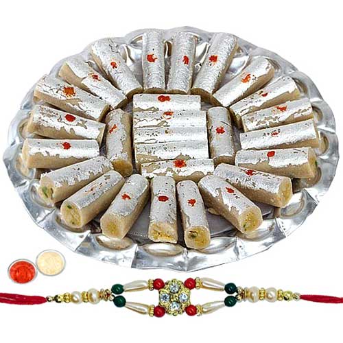 Sweet Delight with Kaju Pista Roll from <font color=#FF0000>Haldiram</font> with 1 Free Rakhi, Roli Tilak and Chawal Sweet Delight with Kaju Pista Roll from <font color=#FF0000>Haldiram</font> with 1 Free Rakhi, Roli Tilak and Chawal