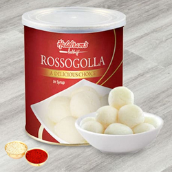 Haldiram Rosogolla with free Roli Tilak and Chawal. Haldiram Rosogolla with free Roli Tilak and Chawal.