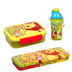 Winnie-the-Pooh Tiffin Box, Sipper Bottle and Pencil Box Hamper for KIds Winnie-the-Pooh Tiffin Box, Sipper Bottle and Pencil Box Hamper for KIds