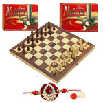 Chess with Rakhi with Nutties and Roli Tilak Chawal Chess with Rakhi with Nutties and Roli Tilak Chawal