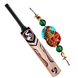 A bat for cricket admiring brothers with free Rakhi A bat for cricket admiring brothers with free Rakhi