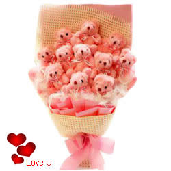 Mesmerizing Bouquet of Pink Teddies Mesmerizing Bouquet of Pink Teddies
