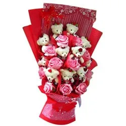 Shop for Bouquet of Teddy N Roses