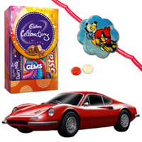 Bburagos Entertaining Agility Ferrari Model Car and Kids Rakhi, Cadbury Celebration Mini with Free Roli Tilak and Chawal Bburagos Entertaining Agility Ferrari Model Car and Kids Rakhi, Cadbury Celebration Mini with Free Roli Tilak and Chawal