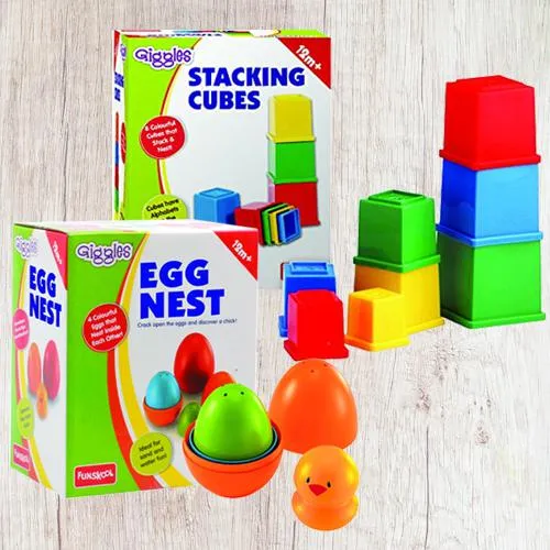 Exciting Funskool Giggles Nesting Eggs N Stacking Cubes