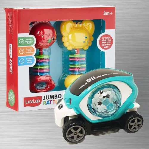 Wonderful 360 Degree Rotating Stunt Car N Fish Teether Rattles