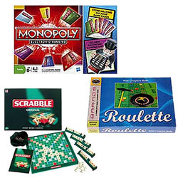 Gaming Special Funskool-Monopoly Electronic Banking , Roulette Game and Scrabble - The Word Game. Gaming Special Funskool-Monopoly Electronic Banking , Roulette Game and Scrabble - The Word Game.
