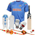 Outstanding Virat Kohli Batting Kit with Free Rakhi and Roli Tilak Chawal Outstanding Virat Kohli Batting Kit with Free Rakhi and Roli Tilak Chawal