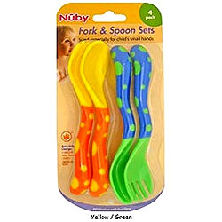 Nuby-2 Pack Angled Starter Spoon & Fork Nuby-2 Pack Angled Starter Spoon & Fork