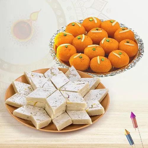 Yummy Kaju Katli N Boondi Ladoo