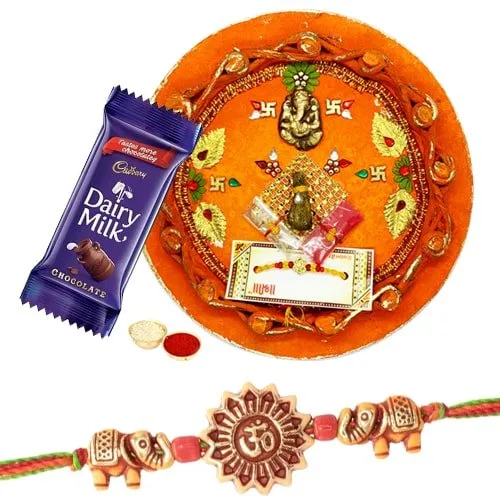 Rakhi Thali N 1 Dairy Milk with One Rakhi