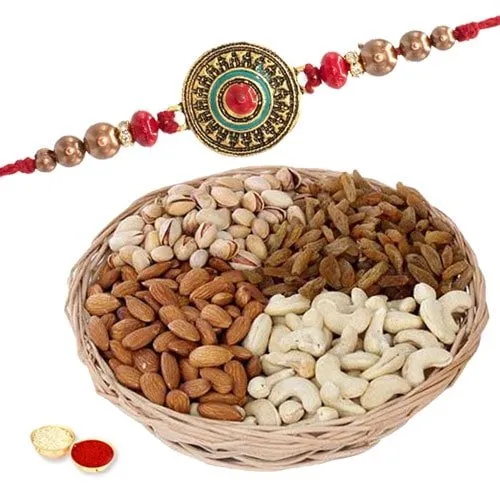 One or More Premium Rakhi with Dry fruits