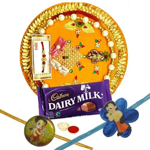Splendid Kid Rakhi, Rakhi Thali with and Dairy Milk Splendid Kid Rakhi, Rakhi Thali with and Dairy Milk
