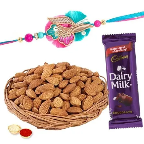 Appetizing Almonds and Rakhi Combo Appetizing Almonds and Rakhi Combo