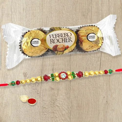 Fabulous Designer Rakhi with Ferrero Rocher Fabulous Designer Rakhi with Ferrero Rocher