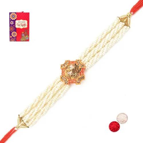 Fabulous Twisted Pearl Design Rakhi