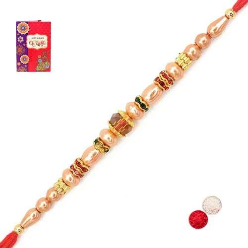 Beaming Stone n Beaded Rakhi<br> Beaming Stone n Beaded Rakhi<br>