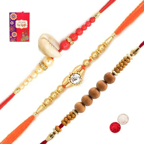 Radiant Beads Rakhi Trio Radiant Beads Rakhi Trio